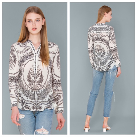 Hale Bob Tops - NWT Hale Bob Silk Joselin Crepe de Chine Blouse